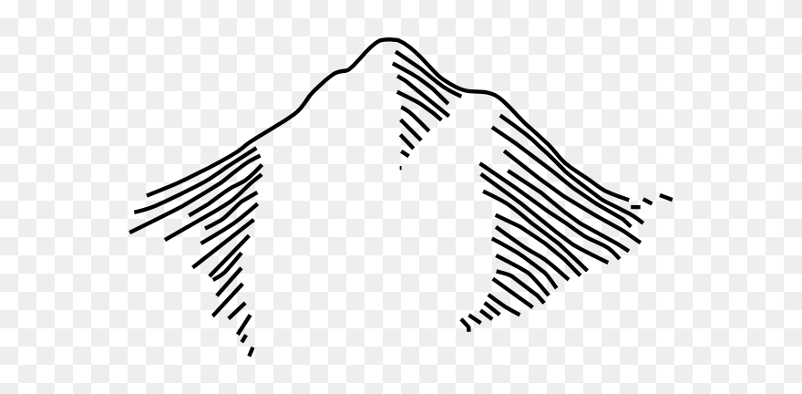 Mountain Map Symbol Vector Image - Outline Of A Hill Clipart