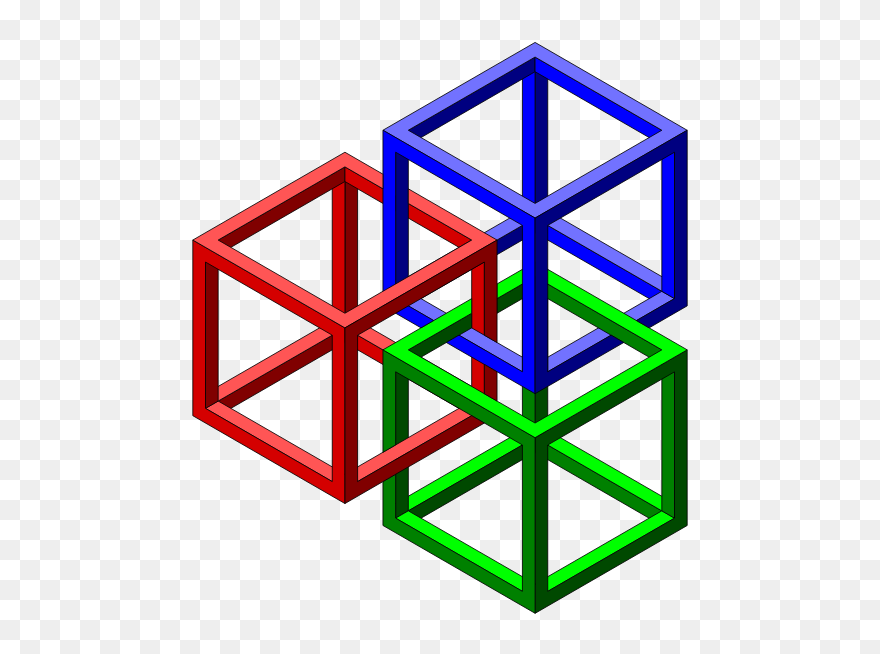 Vector Image Of Tied-up Colorful Cubes Forming An Optical Clipart