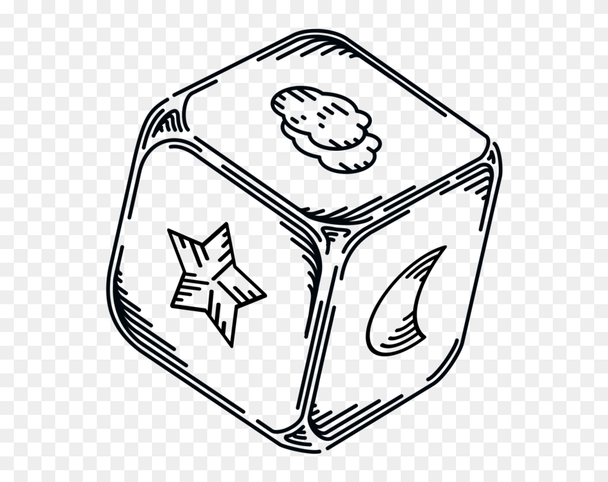 Line Art,area,recreation - Blank Dice Clipart - Png Download