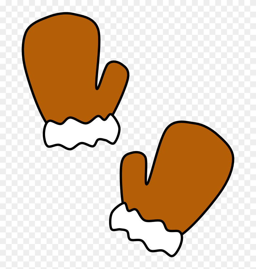 Mittens Clipart Brown, Mittens Brown Transparent Free - Brown Mitten Clipart - Png Download