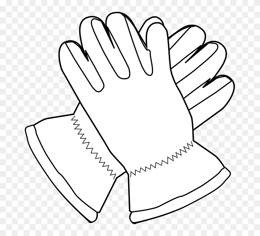 Transparent Mitten Clipart - Gloves Outline Svg - Png Download