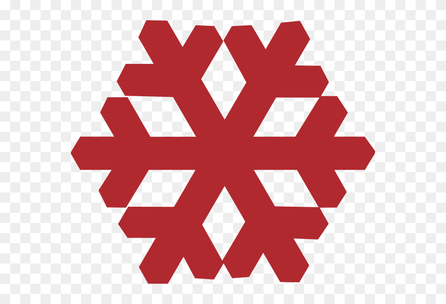 Snowflake Or Mitten Clipart Jpg Black And White Download - Red Snowflakes Clipart - Png Download