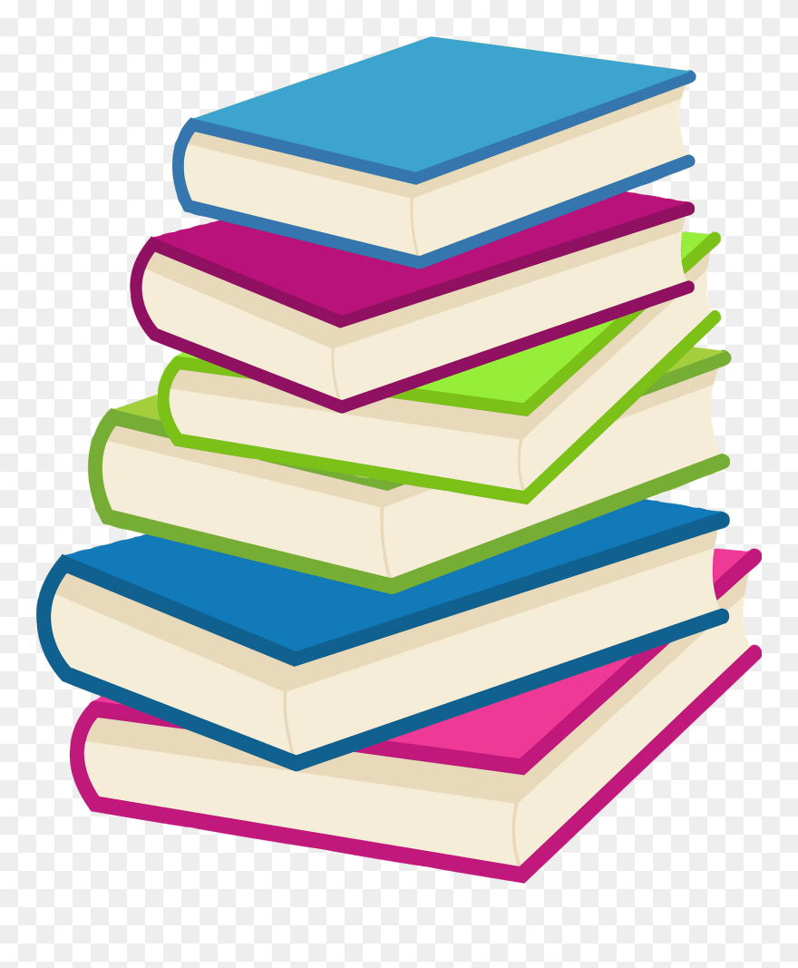 Colorful Svg Clip Arts - Transparent Background Books Clipart Png