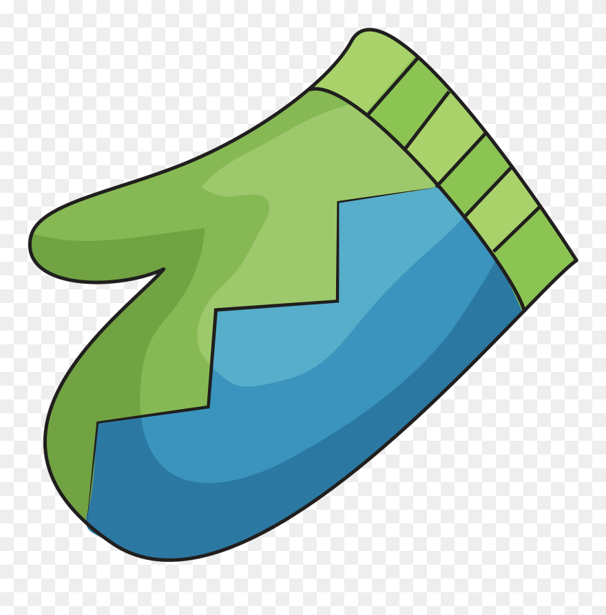 Green And Blue Mitten Clipart - Варежка Клипарт - Png Download