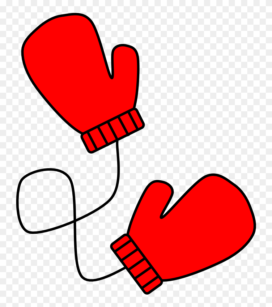 Mittens, Connected, Red - Mitten Clipart - Png Download