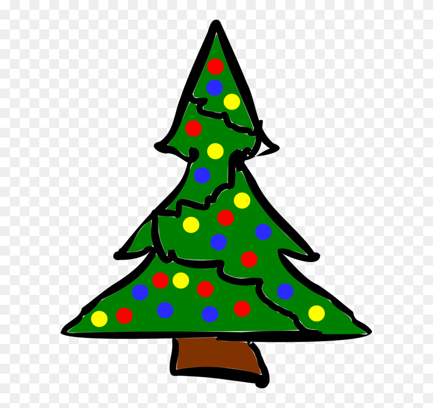 Xmas Tree Christmas Peace Symbol Sign - Ugly Christmas Tree Clipart - Png Download