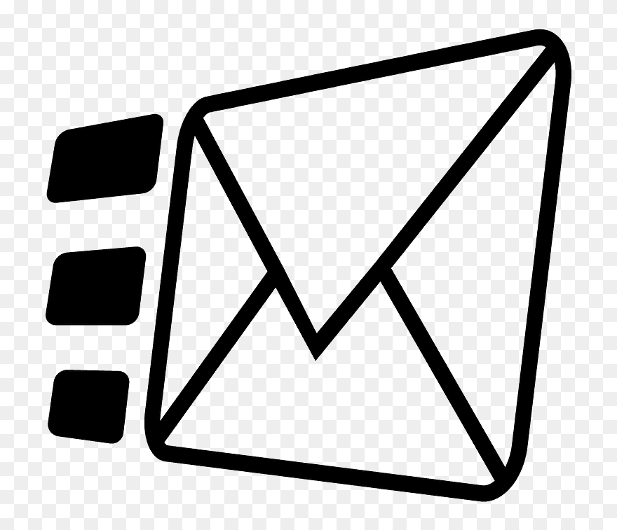 Incoming Envelope Emoji Clipart - Line Art - Png Download