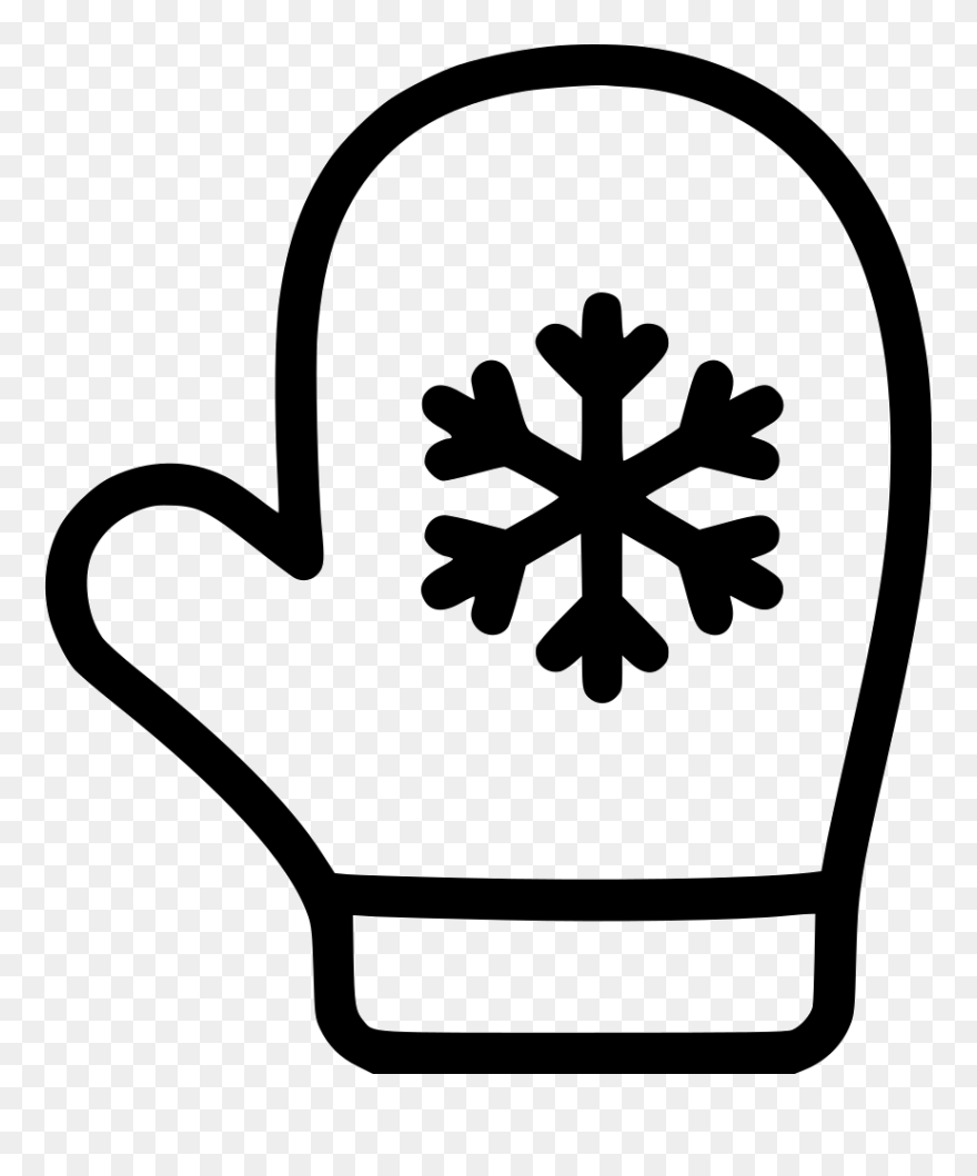 Mitten Clipart Svg - Snowflake Icon Png Transparent Png