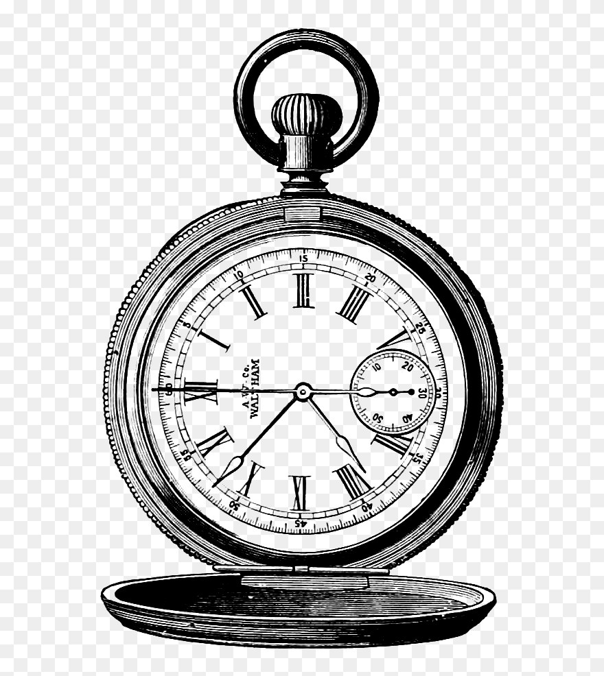 Transparent Empty Pockets Clipart - Pocket Watch Drawing Clipart - Png Download
