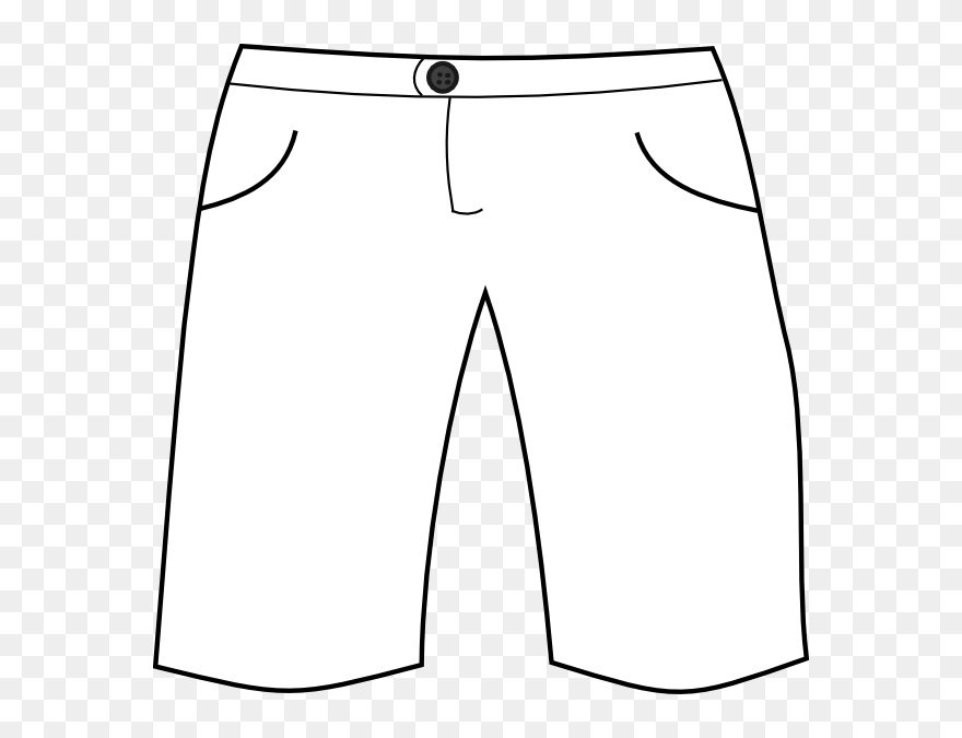 Clip Art Black And White Short Pants Clipart - Clip Art White Shorts - Png Download