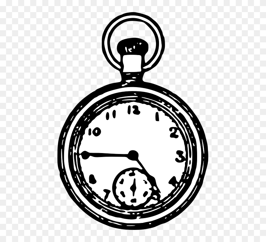 Drawn Pocket Watch Old Timey - Orologio Da Taschino Png Clipart
