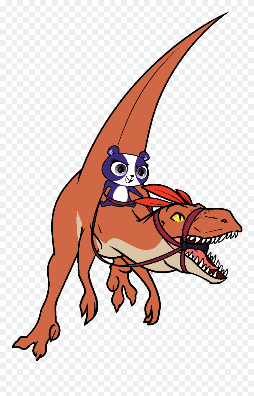 Penny Ling Riding A Velociraptor - Velociraptor Clipart