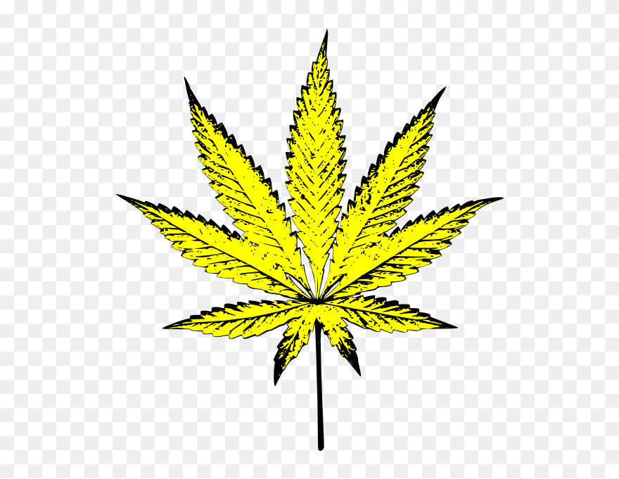 Weed Clip Art At Clker - Yellow Weed Leaf - Png Download
