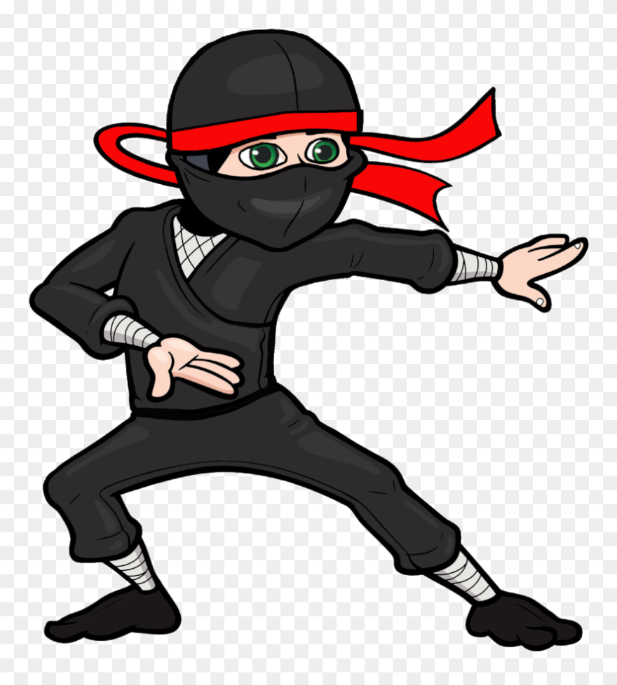 Training Ninja Clip Art - Transparent Transparent Ninja Cartoon Png