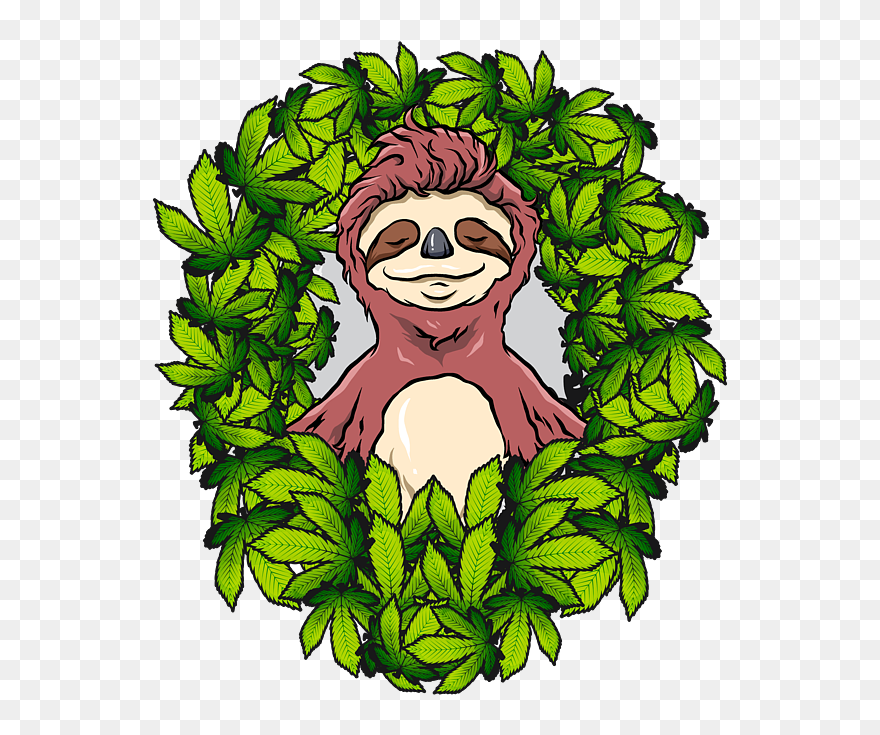 Transparent Weeding Clip Art - Weed Smoking Sloth - Png Download