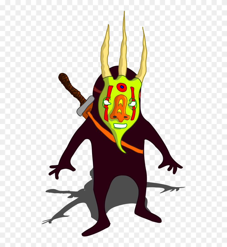 Free Clip Art "ninja Con Mascara - Ninja Monster Scary - Png Download