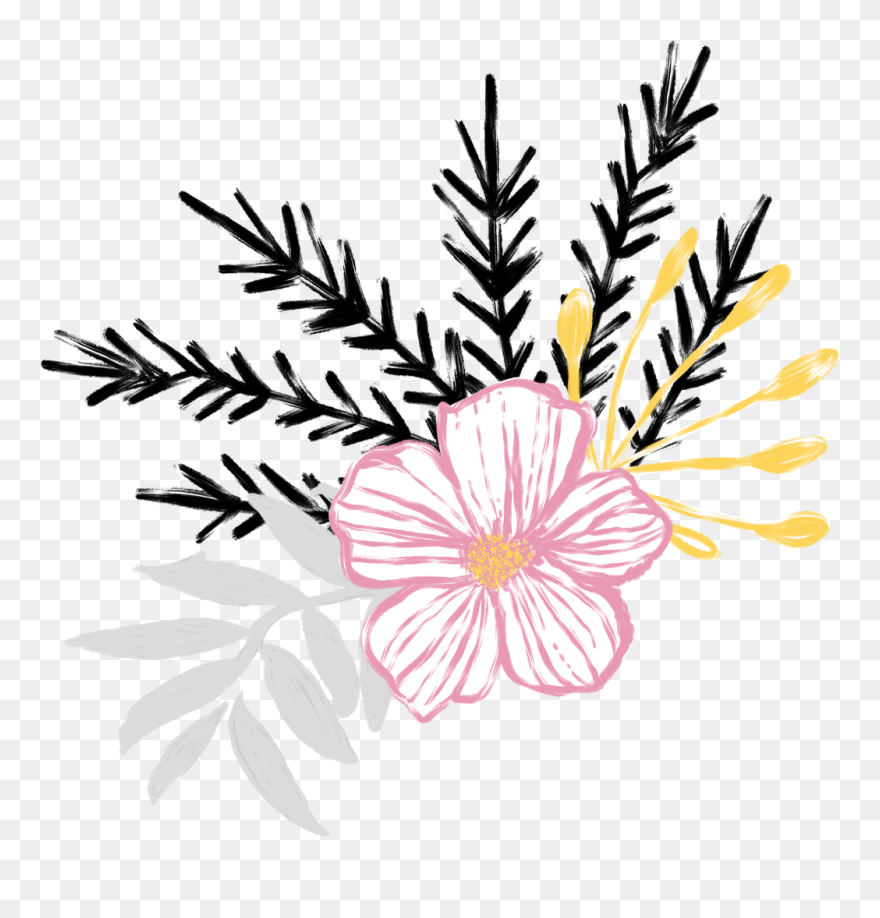 Weeds Drawing Sign - Flower Clipart