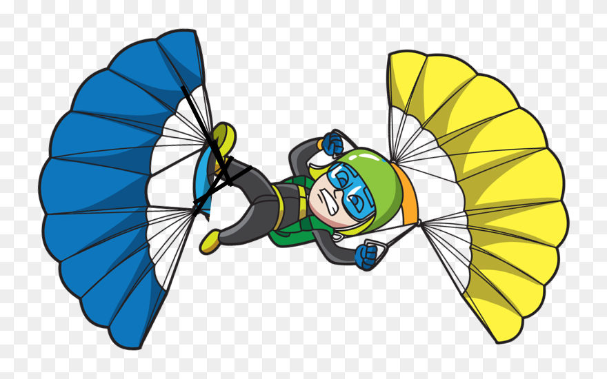 Skydiving Clipart Radical - Cartoon - Png Download