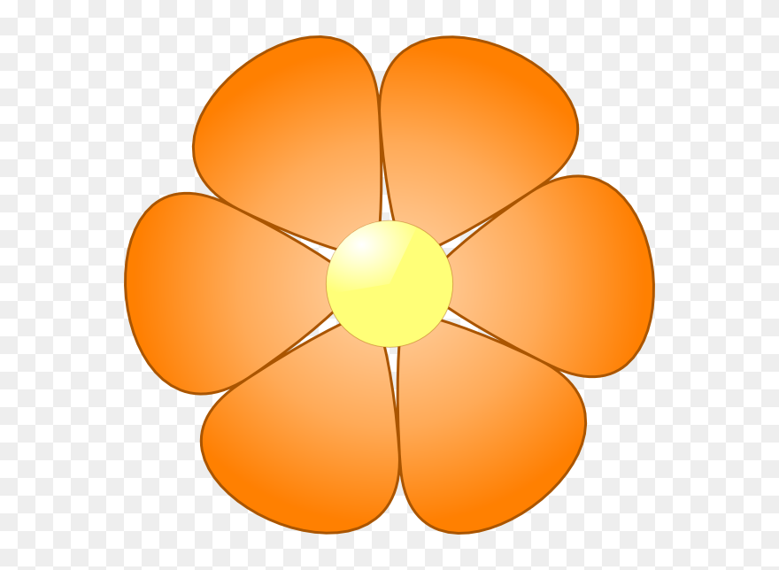 Orange Flower Clipart Clip Black And White Download - Orange Flower Clipart - Png Download