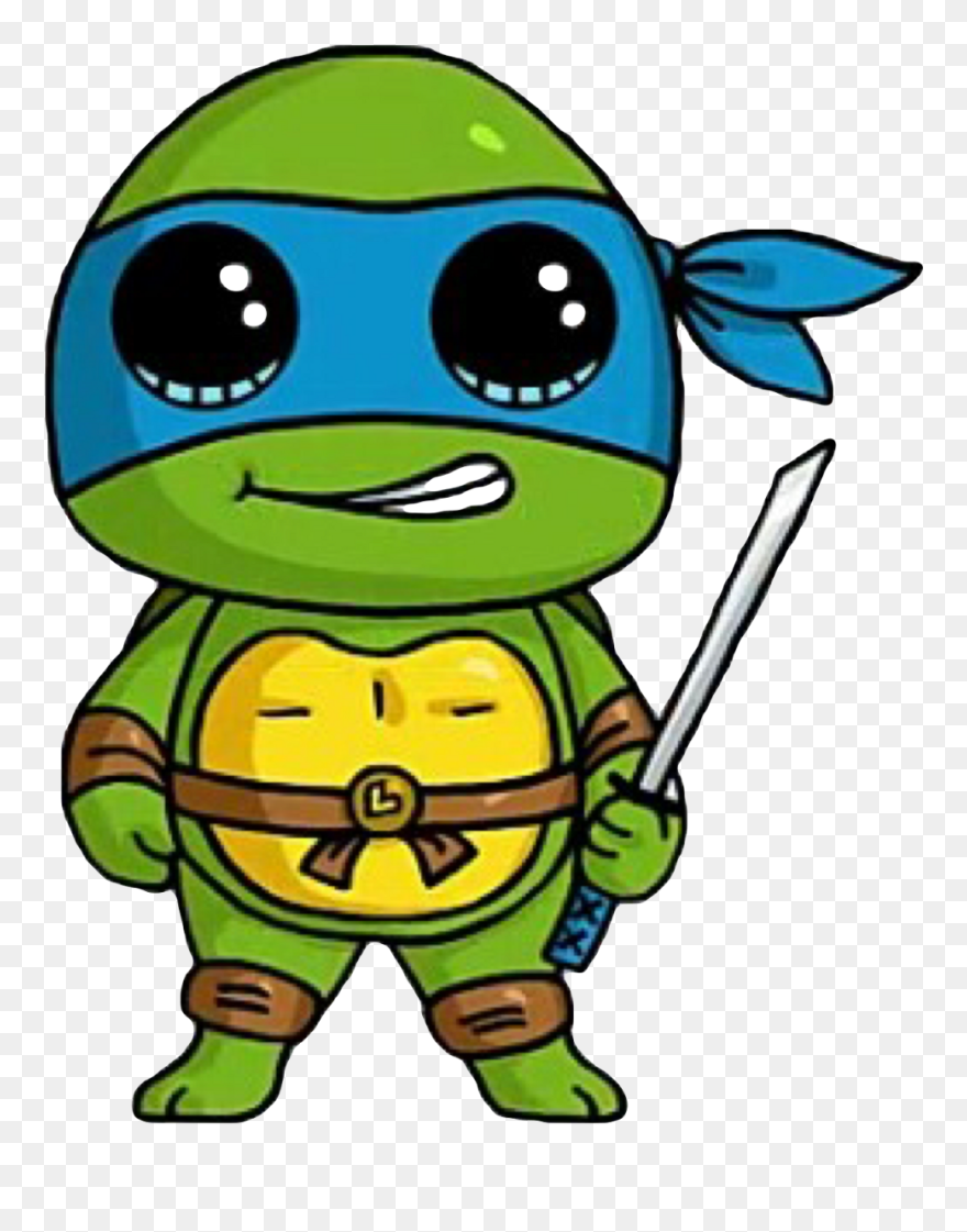 Ninja Turtles Clipart Kawaii - Cute Ninja Turtle Drawing - Png Download
