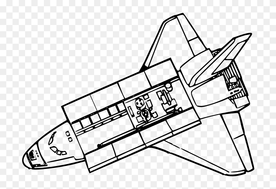 Spacewalk - Clipart - Spaceship Black And White - Png Download