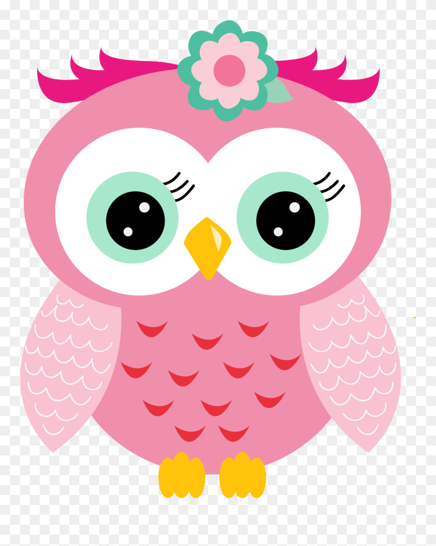 Coruja Rosa Clipart