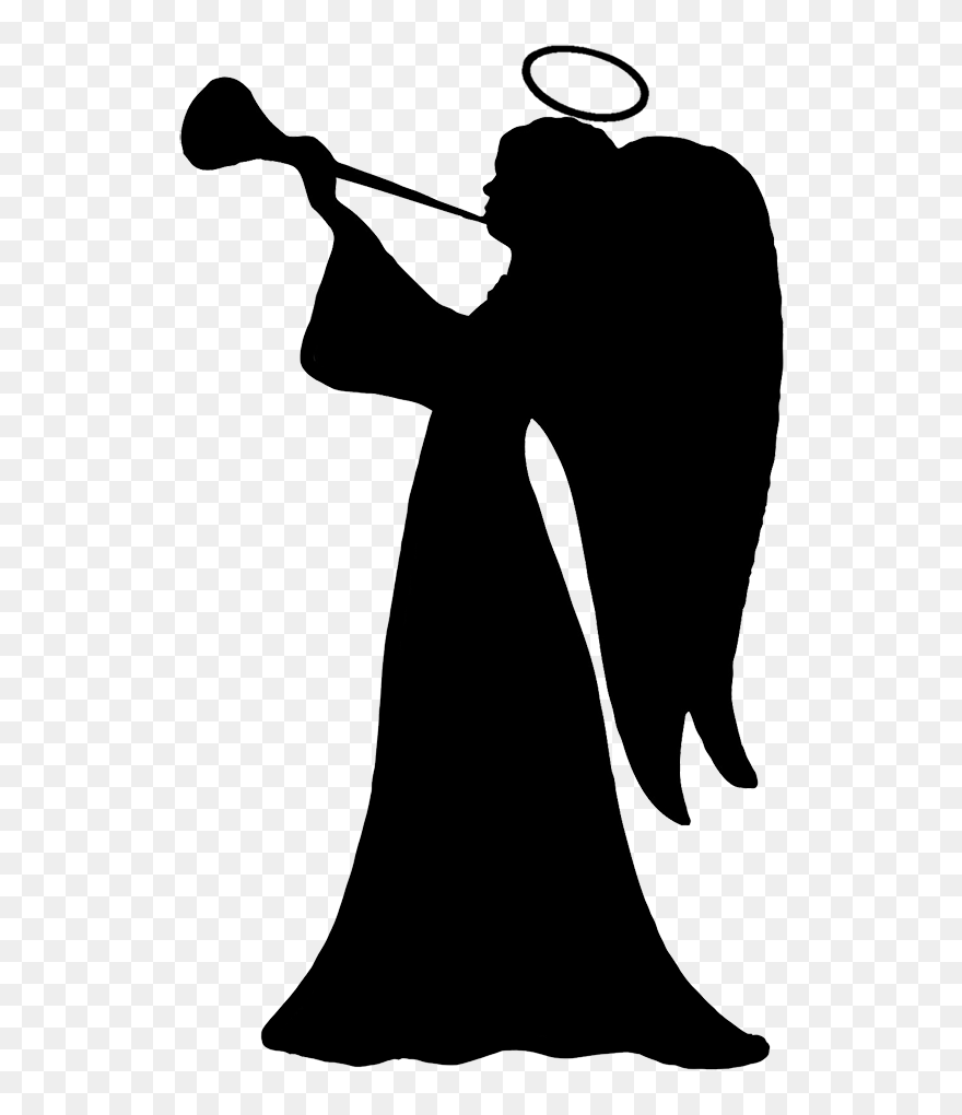 Angelic Trumpet Png - Angel Blowing Trumpet Silhouette Clipart