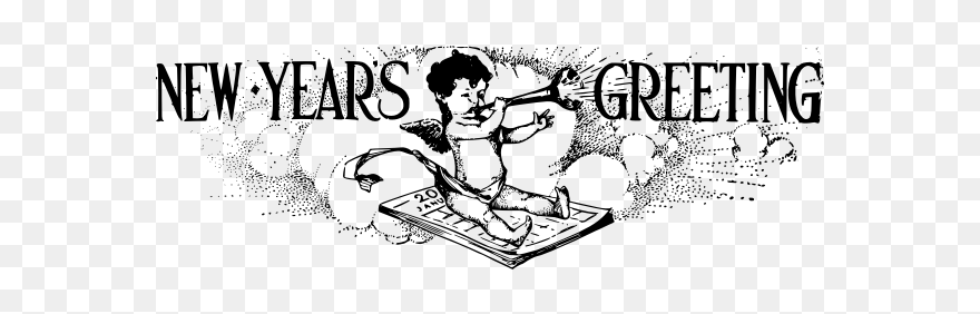 Baby Delivers New Year"s Greetings Vector Illustration - New Year Clipart