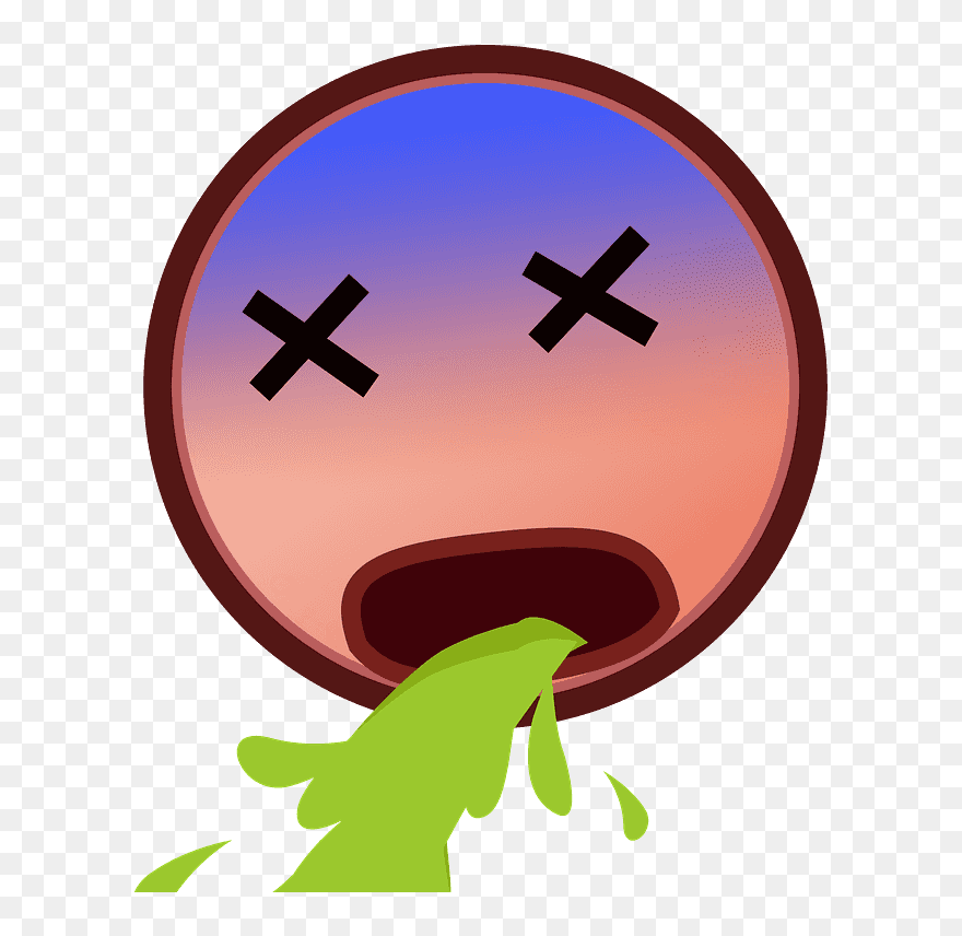Face Vomiting Emoji Clipart - Cross - Png Download