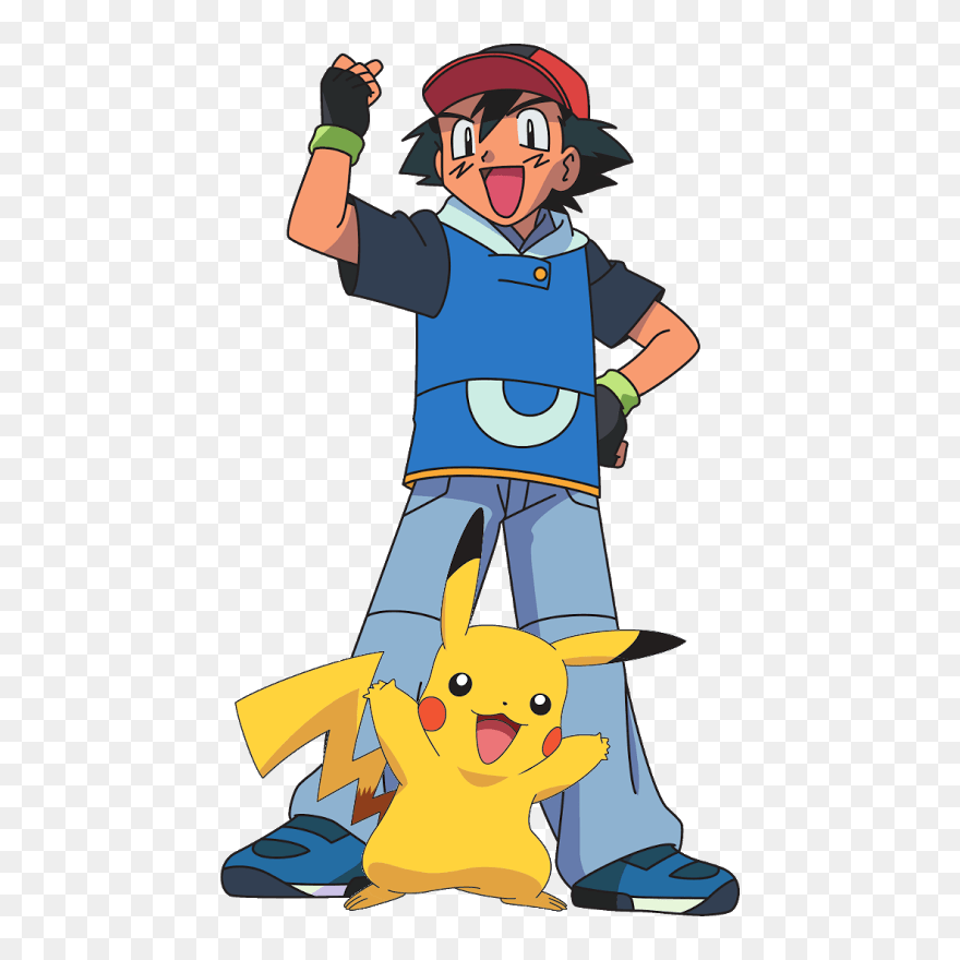 Fear Factor Phony - Ash With Pikachu Standing Clipart
