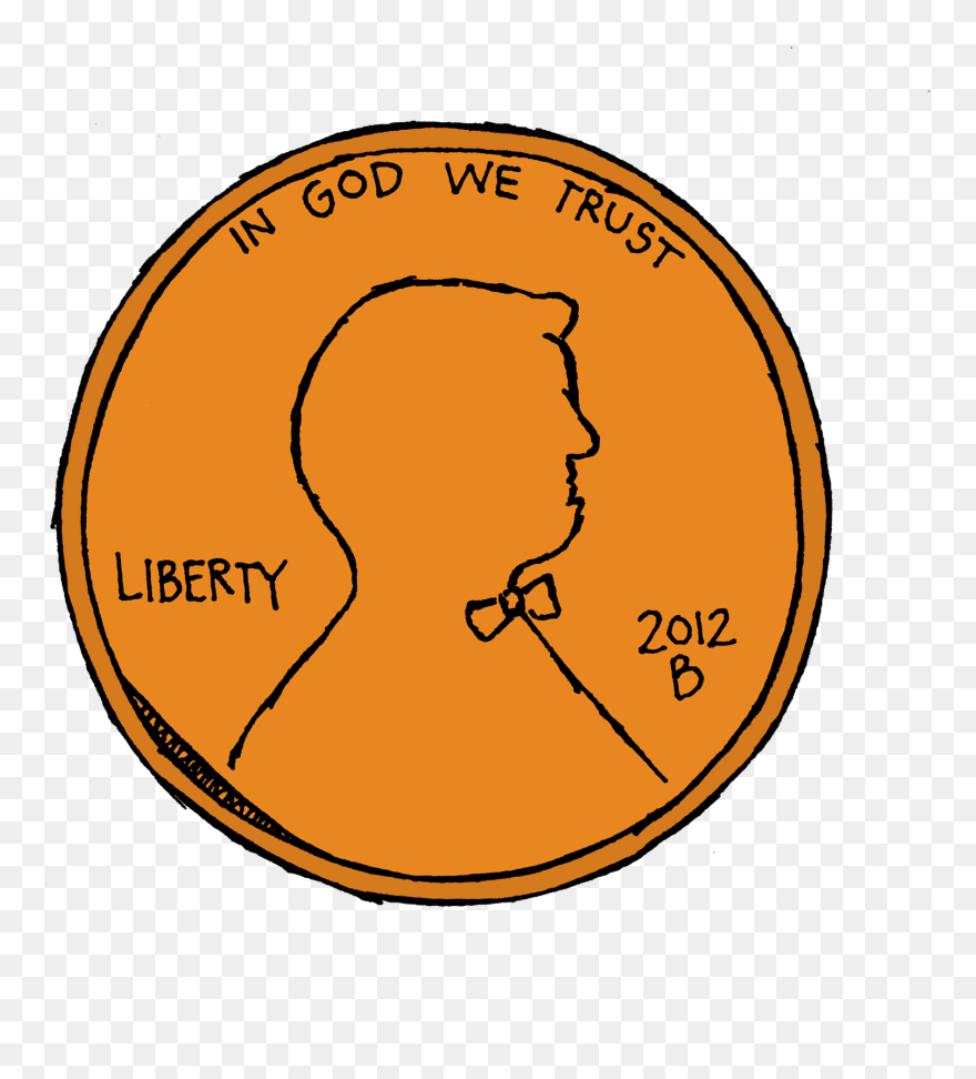 Penny Clipart Of Quarter Png Penny Heads Clear Backround - Drawing Of A Coin Transparent Png