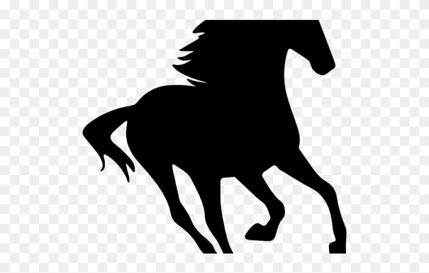 Clip Art Mustang Silhouette American Quarter Horse - Running Horse Vector Png Transparent Png