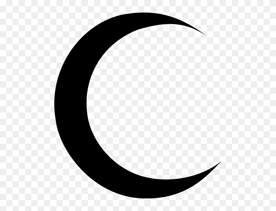 Quarter Moon Clipart Black And White Stock Crescent - Crescent Moon Clipart - Png Download