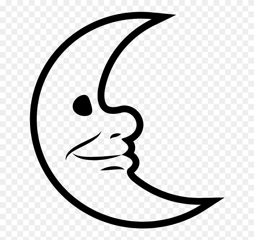 Last Quarter Moon Face Emoji Clipart - Png Download
