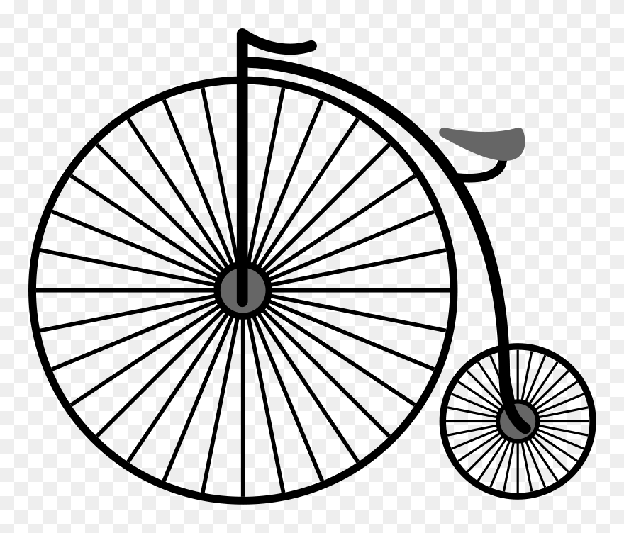 Penny Clip Art Black And White - Clip Art Penny Farthing Bicycle - Png Download