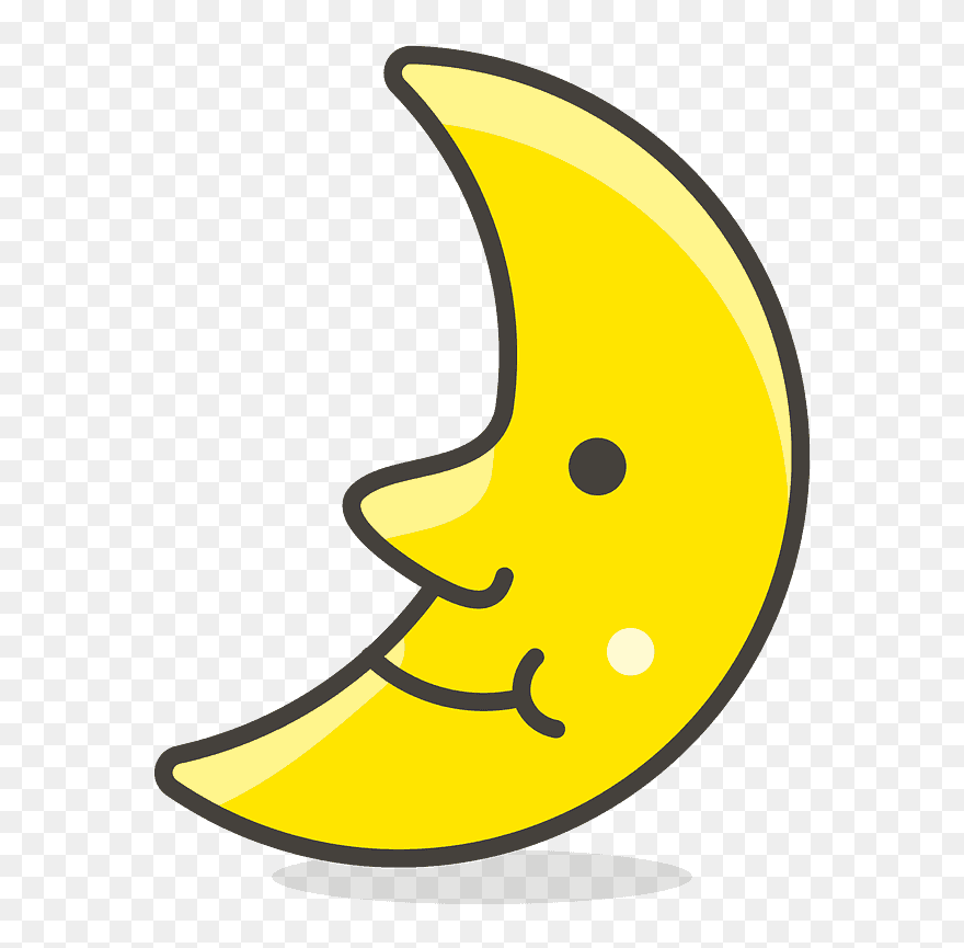 First Quarter Moon Face Emoji Clipart - Moon Icon Face - Png Download
