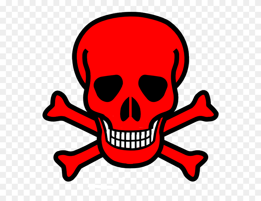 Red Skull Clip Art - Skull And Crossbones - Png Download