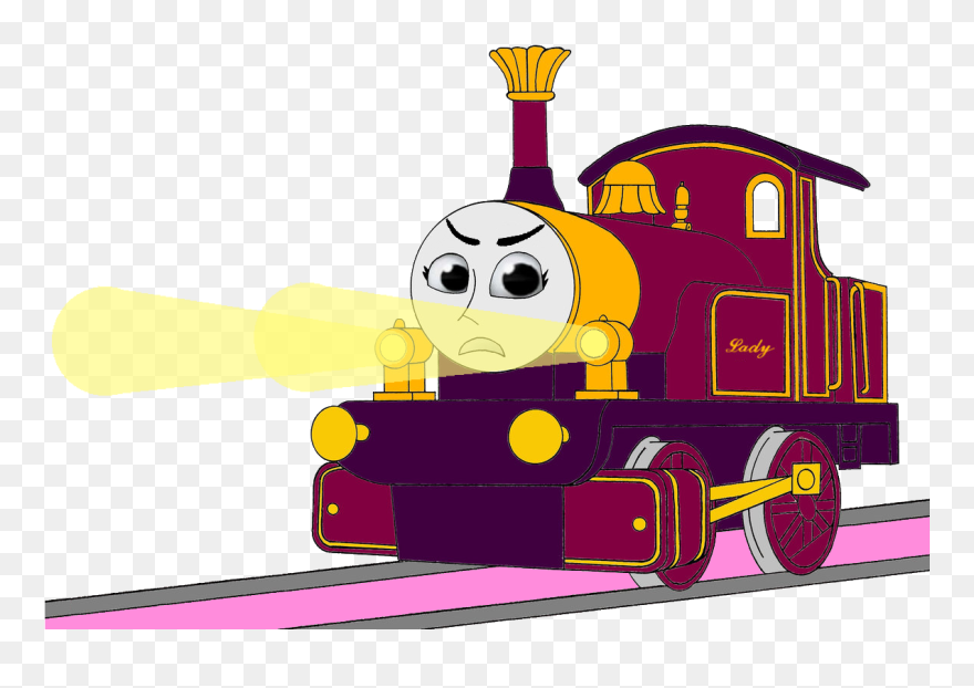 Lady With Her Angry Face & Shining Gold Lamps - Thomas And Friends James Drawing Clipart