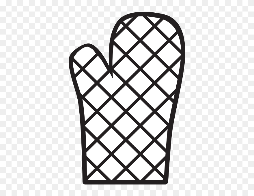 Oven Mitt Silhouette Clipart Black And White - Oven Mitt Clipart - Png Download