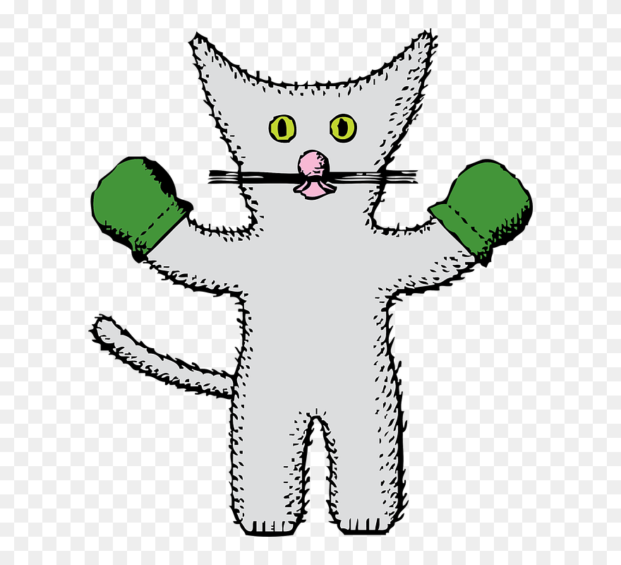 Kitten Clipart Stuffed Cat - Kittens With Mittens Clipart - Png Download
