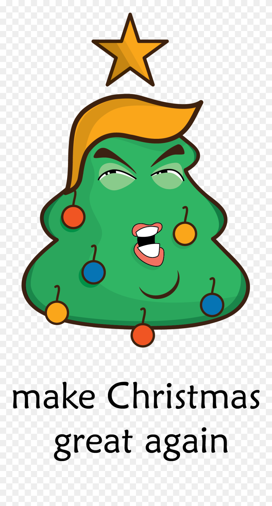 Trump Funny Christmas Trees Clipart