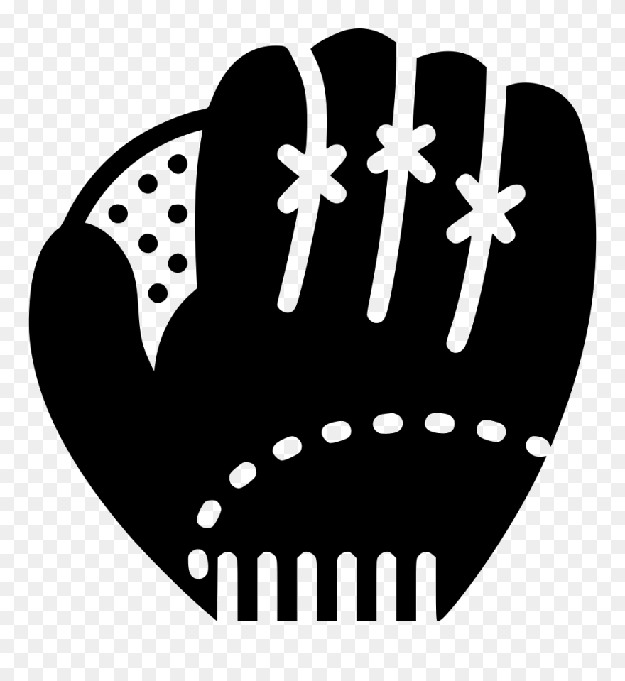 Gloves Clipart Svg - Baseball Glove Vector Black And White - Png Download