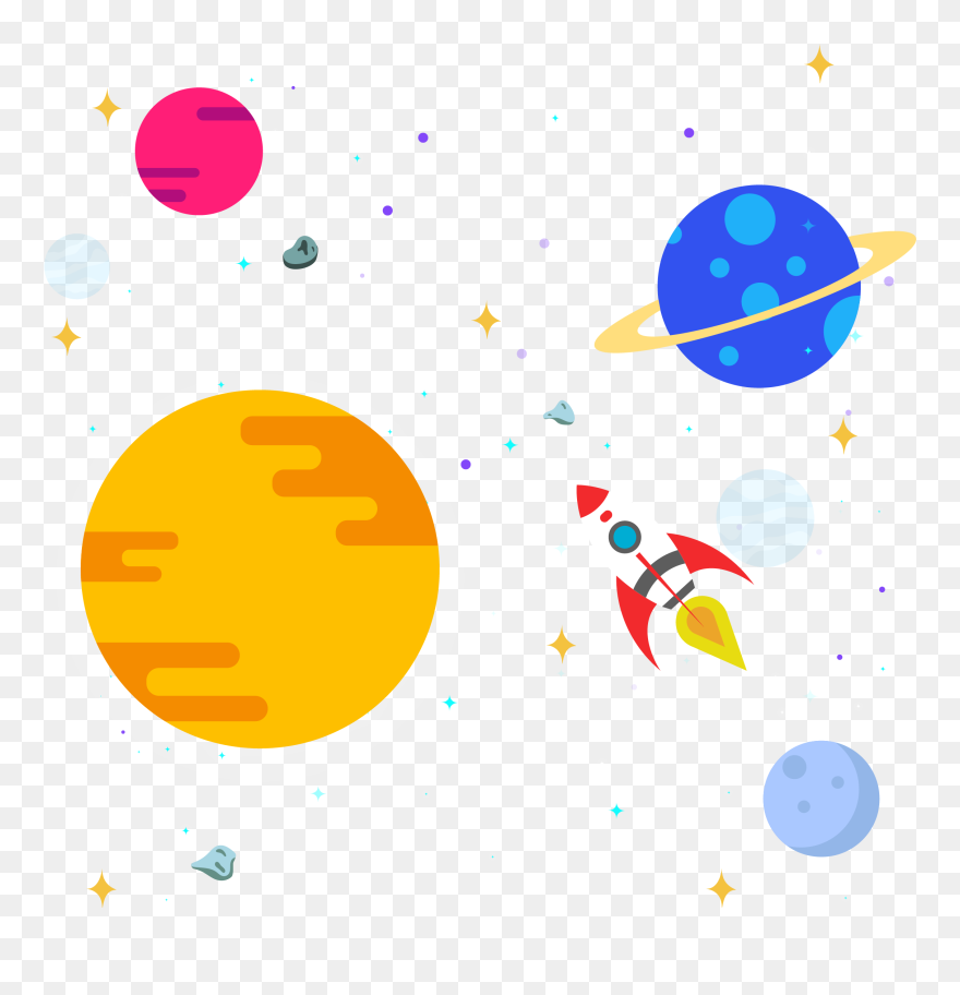 Planets Clipart Space Jam - Solar System Clipart Png Transparent Png