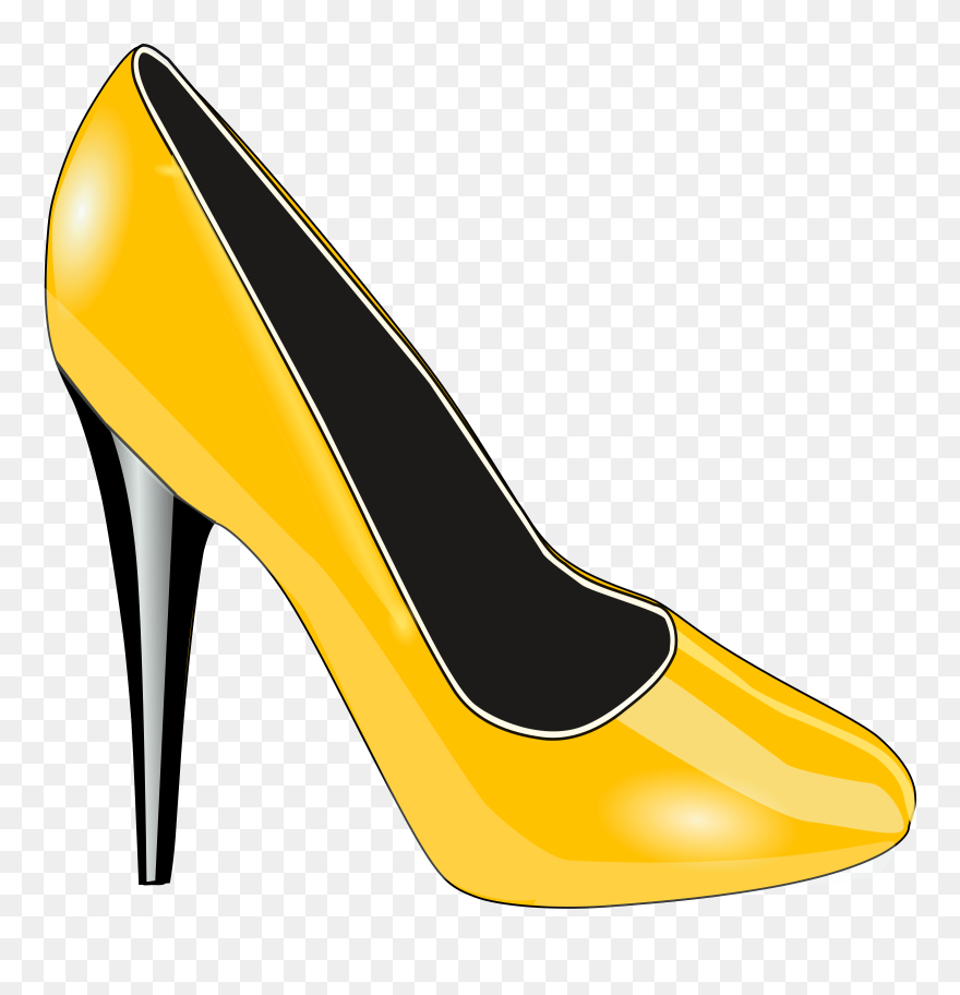 Clipart - Yellow High Heel Clipart - Png Download