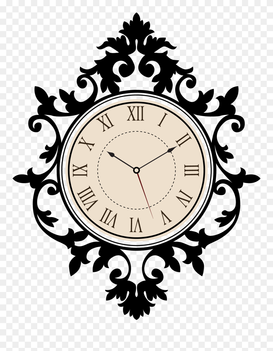 Laser Cut Wall Clock Design Clipart