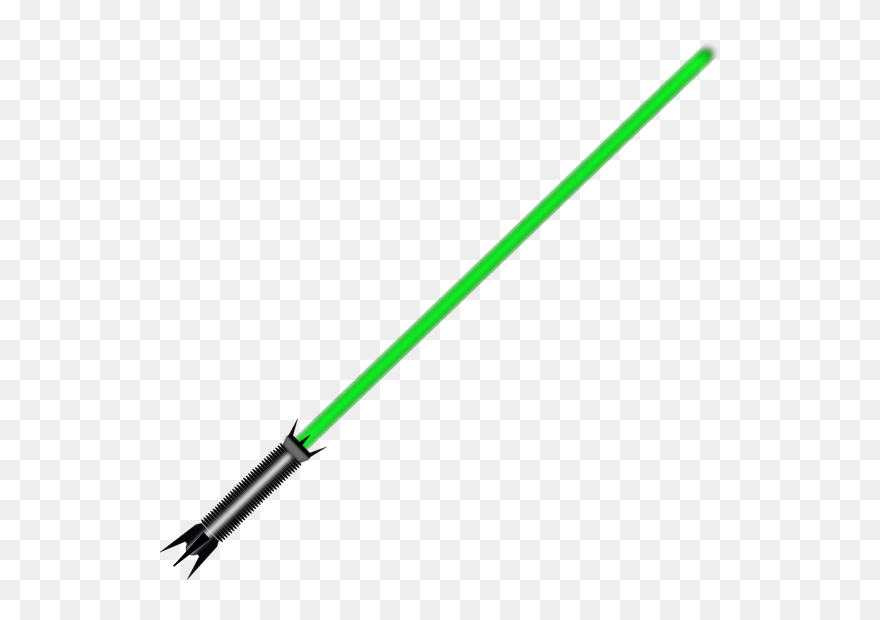 Green Light Saber Vector Clip Art - Lightsaber Clip Art - Png Download