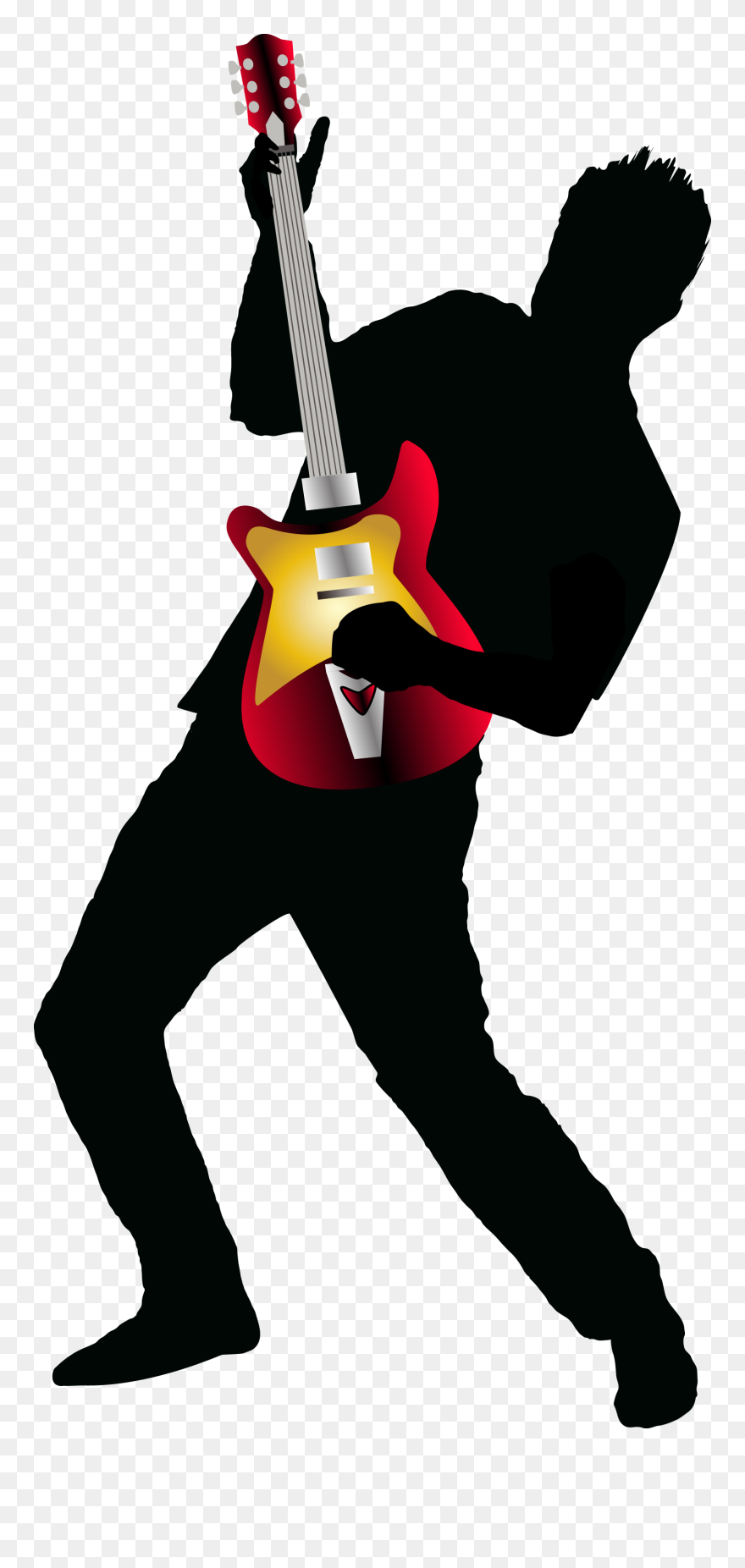 Guitar Play Player T-shirt Band Vector Rock Clipart - Guitar Player Clipart Png Transparent Png