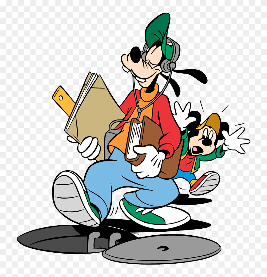 Goofy Going To School Clipart