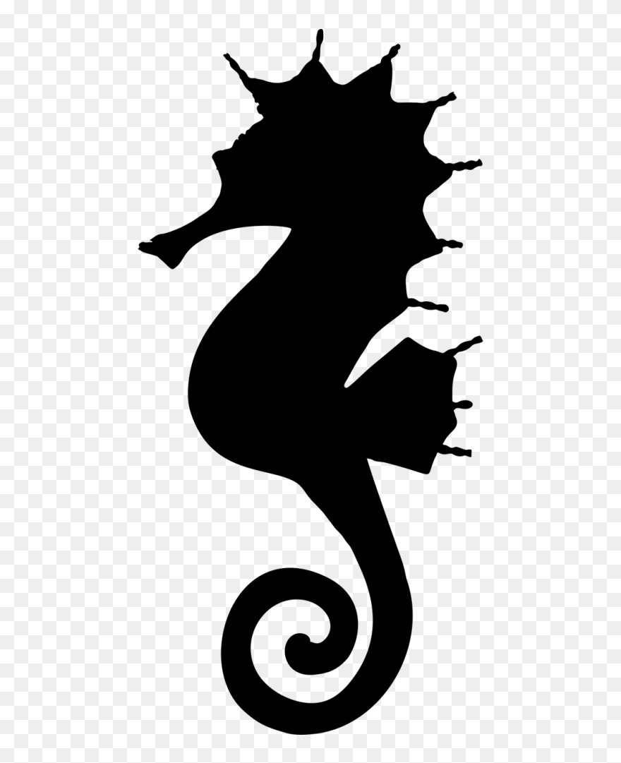 Seahorse Sea Marine - Seahorse Silhouette Clip Art - Png Download