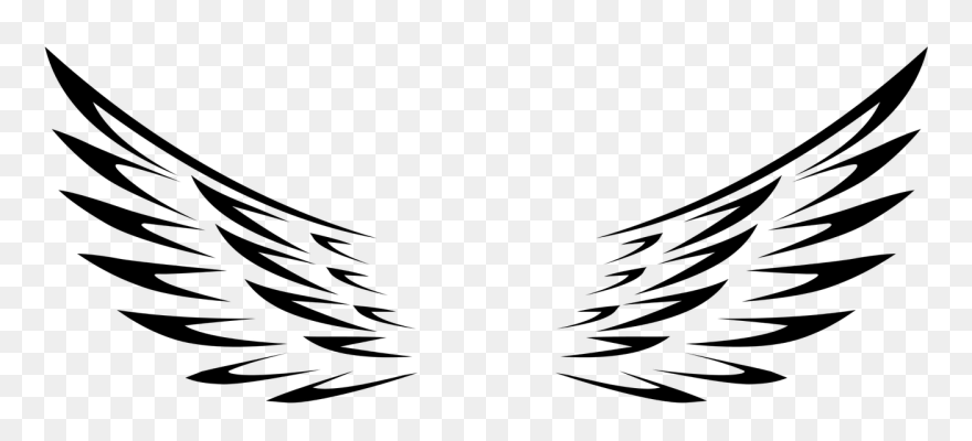 Free Download Asas Preto E Branco Png Clipart Clip - Transparent Background Wing Clip Art